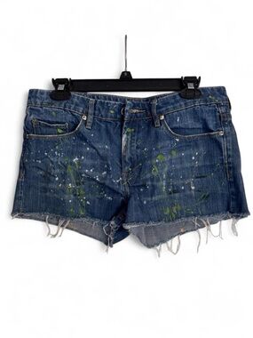 Blank NYC Splattered Cut-Off Denim Shorts